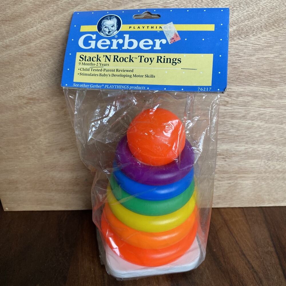 New Gerber Stack 'N Rock Toy Rings Baby Toy 1991 Vintage